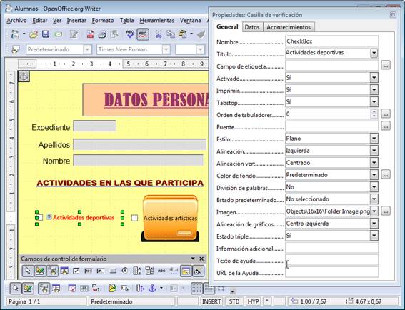 Propiedades de la casilla de verificaci&oacute;n