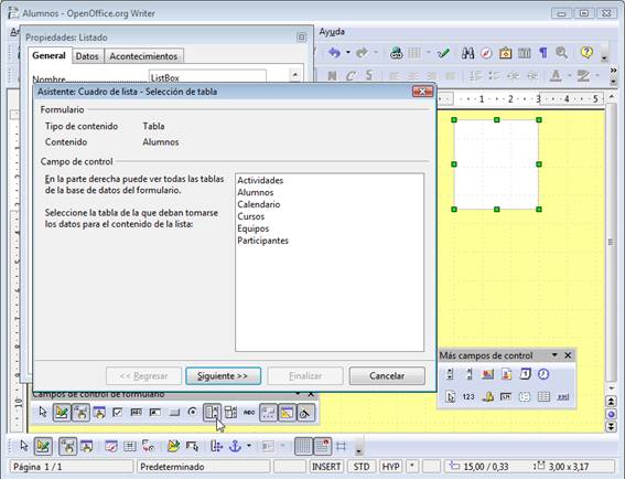 Crear un cuadro de lista mediante el asistente