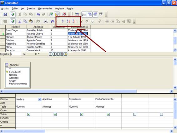 Iconos de ordenaci&oacute;n