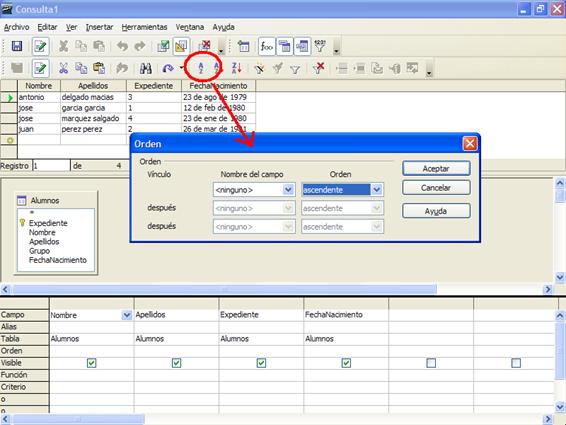 Bot&oacute;n que muestra el cuadro de di&aacute;logo Orden