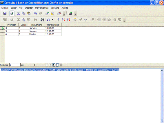 Resultado de utilizar la cl&aacute;usula Where