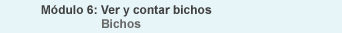 M�dulo 6: Ver y contar bichos / Bichos