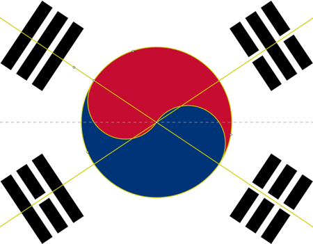 Construcci�n: Dise�o (bandera de Corea del Sur)