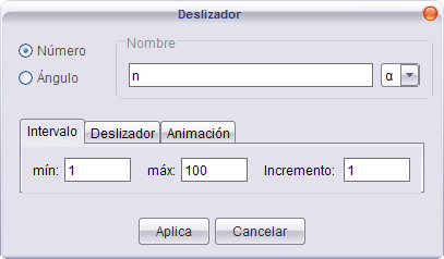 Propiedades del deslizador