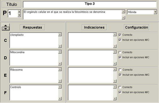 datos de respuestas m&uacute;ltiples en las h&iacute;bridas