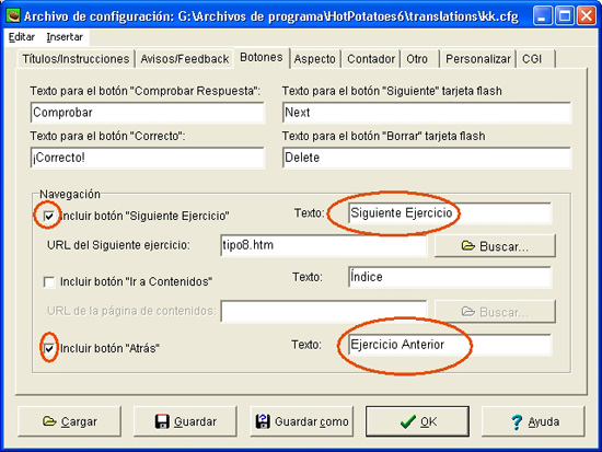 Definiendo dos botones de navegaci�n