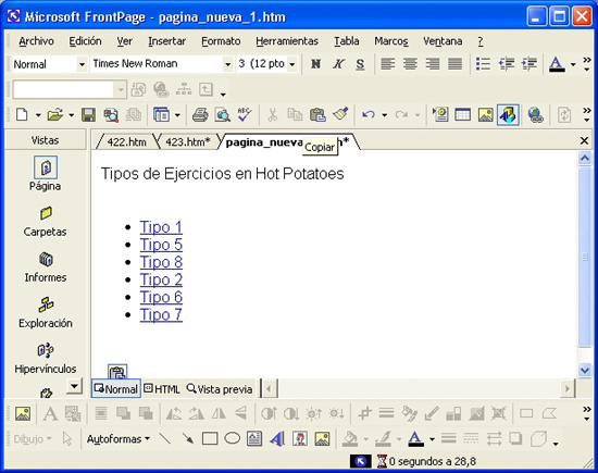 Editor de p�ginas web Front Page