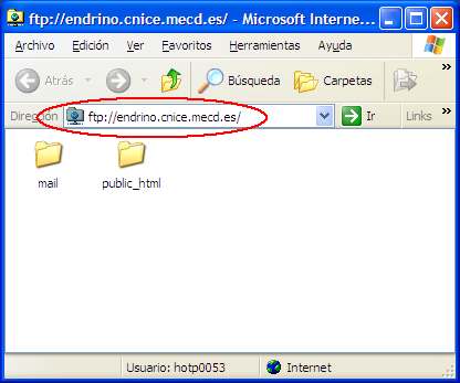 Conectados a endrino con el navegador