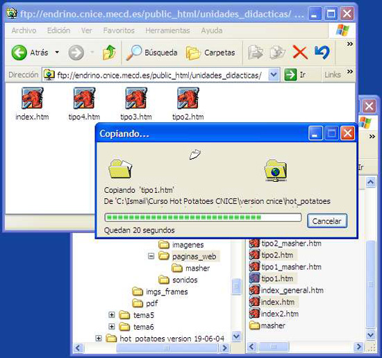 Peg�ndolos en el servidor endrino