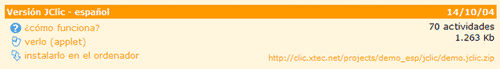 Cuadro para instalar las actividades de ejemplo de JClic