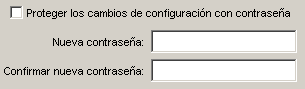 Pesta&ntilde;a Seguridad del submen&uacute; Configuraci&oacute;n