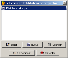 Pesta&ntilde;a Bibliotecas del submen&uacute; Configuraci&oacute;n
