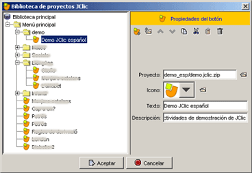 Bot&oacute;n Editar en la Pesta&ntilde;a Bibliotecas del submen&uacute; Configuraci&oacute;n