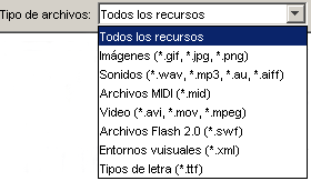 Tipos de archivos de recursos