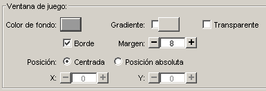 Configuraci&oacute;n de la ventana de juego