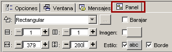 Opciones del panel
