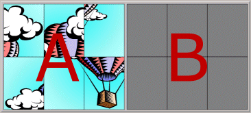 Situaci�n de los dos paneles. A izquierda B derecha