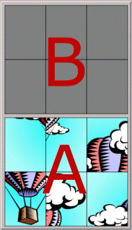 Situaci�n de los dos paneles. B arriba A abajo