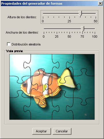 Propiedades del generador de formas