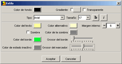 Cuadro de modificación de estilo