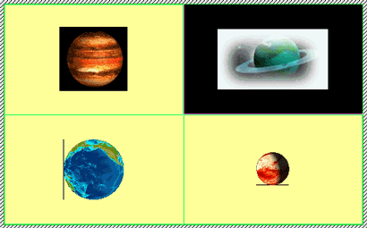 Panel Relaciones con las respuestas correctas en color inverso