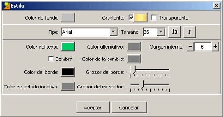 Estilo del panel modificado