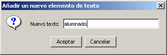 Cuadro de nuevo elemento de texto