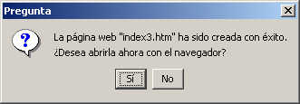 Cuadro que pregunta si queremos abrir la p&aacute;gina ahora