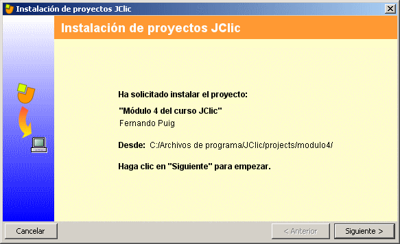 Asistente de instalaci&oacute;n de proyectos