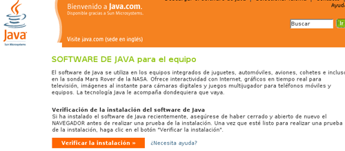 Verificaci&oacute;n de Java
