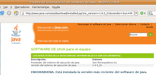 Java est&aacute; instalado