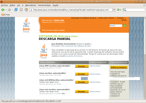 Distintos archivos descargables