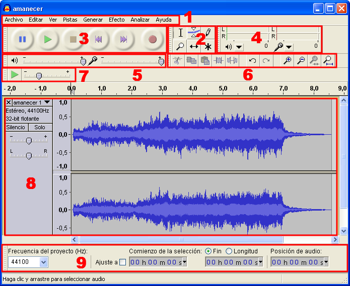 Entorno de Audacity