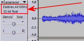 Propiedades de proyecto en Audacity