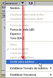 Dividir pista estéreo