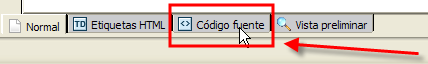 Pestaña Código fuente