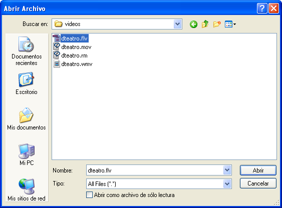 Abrir Archivo Multimedia