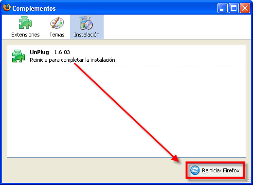 Instalación de Unplug