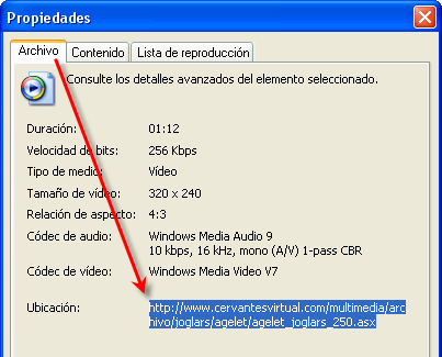 Ubicación de archivo