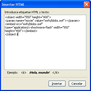 Insertar HTML