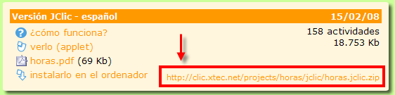 Descargar objeto JClic